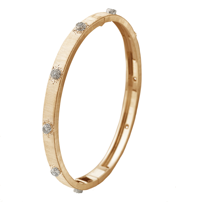 Buccellati Macri Black Rhodium Diamond Bangle Bracelet